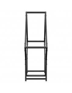 Rastrelliera per Legna da Ardere Nera 80x25x80 cm
