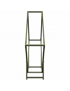 Rastrelliera per Legna da Ardere Verde Oliva 100x25x100 cm