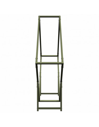Rastrelliera per Legna da Ardere Verde Oliva 100x25x100 cm