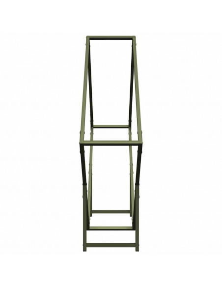 Rastrelliera per Legna da Ardere Verde Oliva 100x25x100 cm