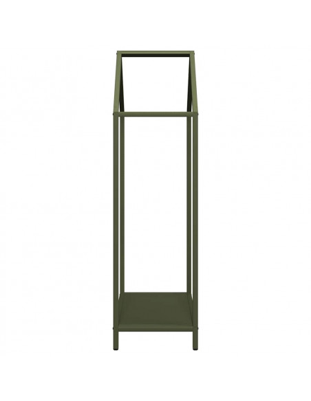 Rastrelliera per Legna da Ardere Verde Oliva 40x25x90 cm