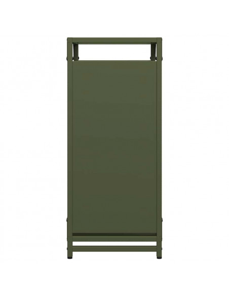 Rastrelliera per Legna da Ardere Verde Oliva 44x28x65 cm