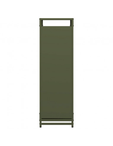 Rastrelliera per Legna da Ardere Verde Oliva 44x28x90 cm