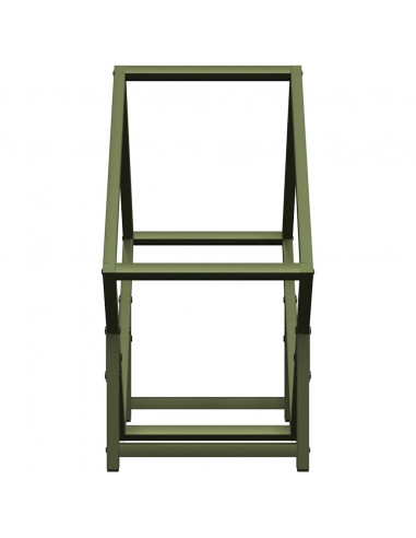 Rastrelliera per Legna da Ardere Verde Oliva 50x25x50 cm