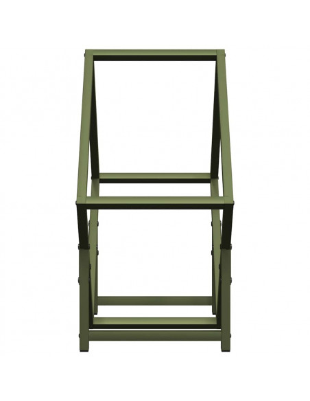 Rastrelliera per Legna da Ardere Verde Oliva 50x25x50 cm