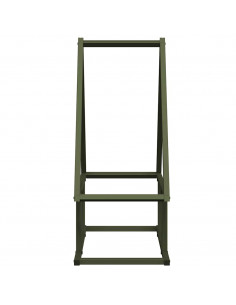 Rastrelliera per Legna da Ardere Verde Oliva 50x25x60 cm