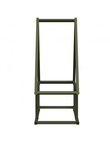 Rastrelliera per Legna da Ardere Verde Oliva 50x25x60 cm