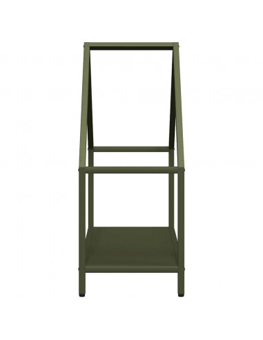 Rastrelliera per Legna da Ardere Verde Oliva 60x25x60 cm