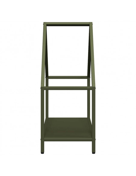 Rastrelliera per Legna da Ardere Verde Oliva 60x25x60 cm