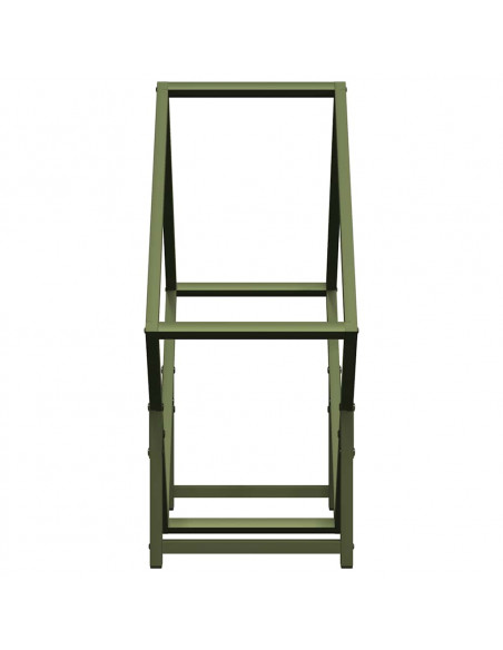Rastrelliera per Legna da Ardere Verde Oliva 60x25x60 cm