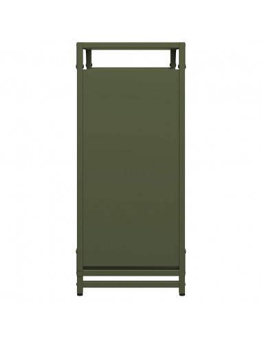 Rastrelliera per Legna da Ardere Verde Oliva 60x28x65 cm