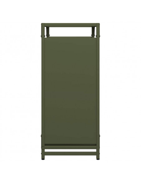 Rastrelliera per Legna da Ardere Verde Oliva 60x28x65 cm