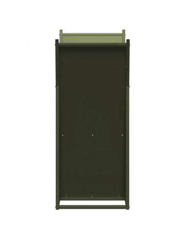 Rastrelliera per Legna da Ardere Verde Oliva 69,5x35x81 cm