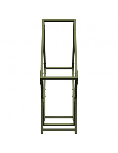 Rastrelliera per Legna da Ardere Verde Oliva 80x25x80 cm