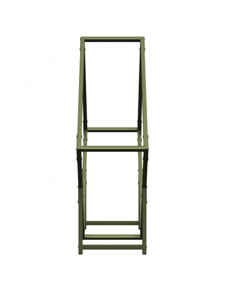 Rastrelliera per Legna da Ardere Verde Oliva 80x25x80 cm