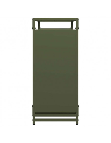 Rastrelliera per Legna da Ardere Verde Oliva 90x28x65 cm
