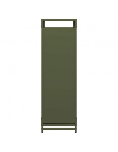 Rastrelliera per Legna da Ardere Verde Oliva 90x28x90 cm