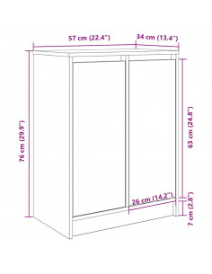 Scarpiera Grigio Cemento 57x34x76 cm in Legno Multistrato