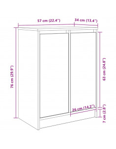 Scarpiera Rovere Marrone 57x34x76 cm in Legno Multistrato