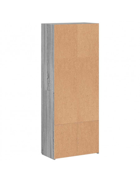 Schedario Grigio Sonoma 60x32x153 cm in Legno Multistrato