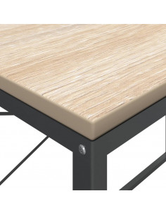 Scrivania Computer Nera e Rovere 110x60x70cm Legno Multistrato