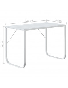 Scrivania per Computer Bianca 110x60x73 cm in Legno Multistrato