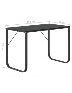 Scrivania per Computer Nera 110x60x73 cm in Legno Multistrato