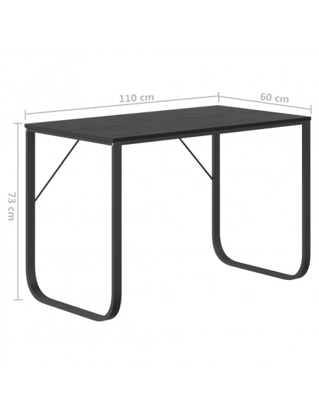 Scrivania per Computer Nera 110x60x73 cm in Legno Multistrato