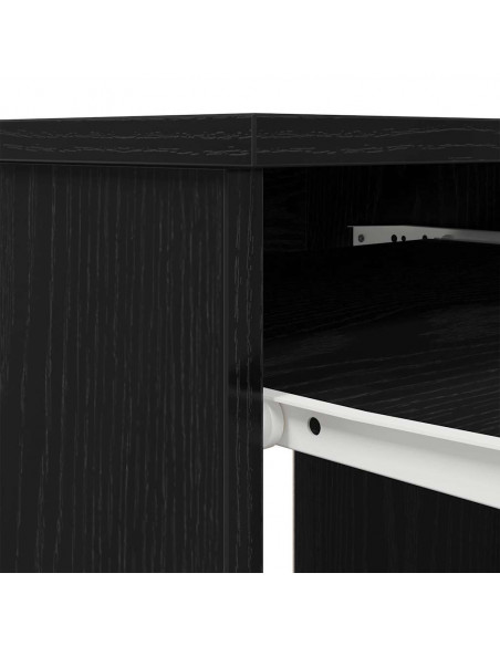 Scrivania Rovere Nera 86x49x76 cm in Legno Multistrato
