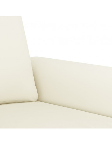 Set di Divani 2 pz con Cuscini Crema in Velluto