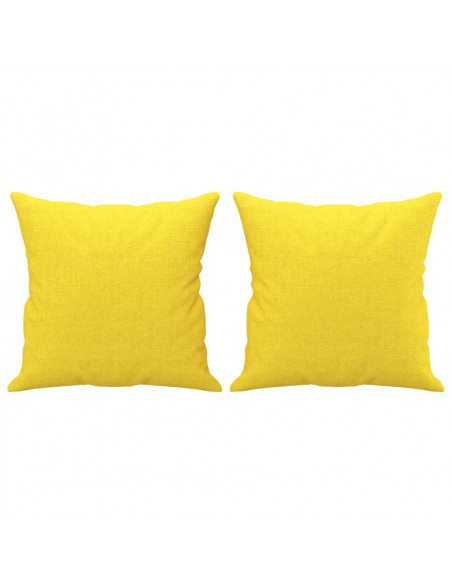 Set di Divani 2 pz con Cuscini Giallo Chiaro in Tessuto