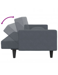 Set di Divani 2 pz con Cuscini Grigio Scuro in Velluto