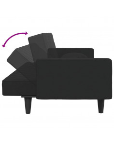 Set di Divani 2 pz con Cuscini Nero in Velluto