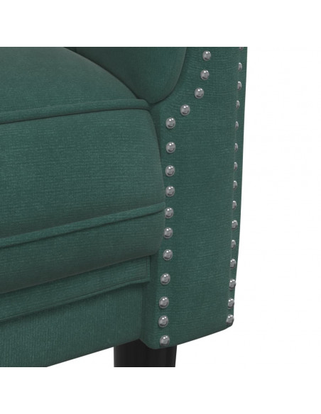 Set di Divani 2 pz Verde Scuro in Velluto