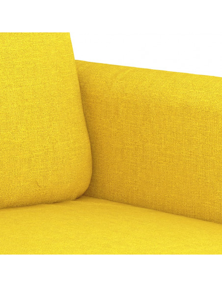 Set di Divani 3 pz con Cuscini Giallo Chiaro in Tessuto