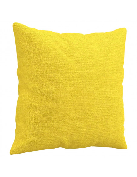 Set di Divani 3 pz con Cuscini Giallo Chiaro in Tessuto