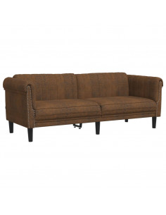 Set di Divani 3 pz Marrone in Velluto