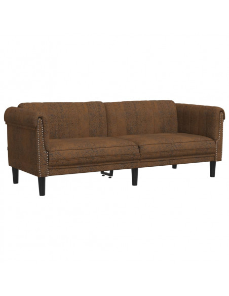 Set di Divani 3 pz Marrone in Velluto
