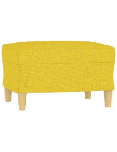 Set di Divani 4 pz con Cuscini Giallo Chiaro in Tessuto