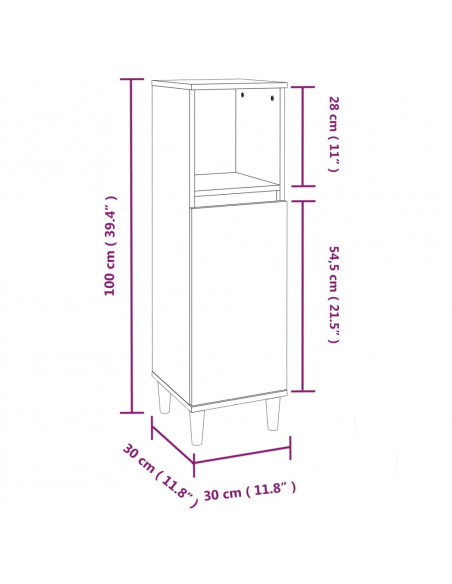 Set Mobili da Bagno 3 pz Rovere Marrone in Legno Multistrato