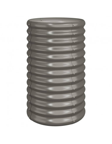 Vaso da Giardino Acciaio Verniciato a Polvere 40x40x68cm Grigio