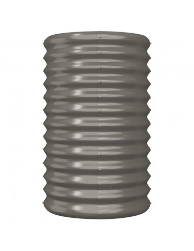 Vaso da Giardino Acciaio Verniciato a Polvere 40x40x68cm Grigio