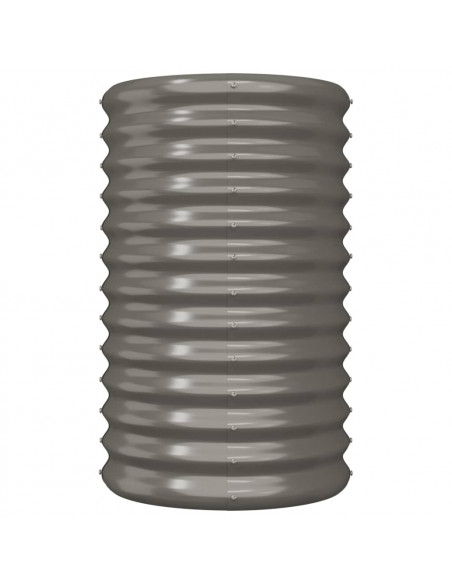 Vaso da Giardino Acciaio Verniciato a Polvere 40x40x68cm Grigio