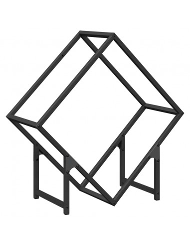 Rastrelliera per Legna da Ardere Nera 60x25x60 cm