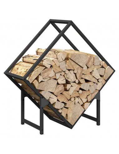 Rastrelliera per Legna da Ardere Nera 60x25x60 cm