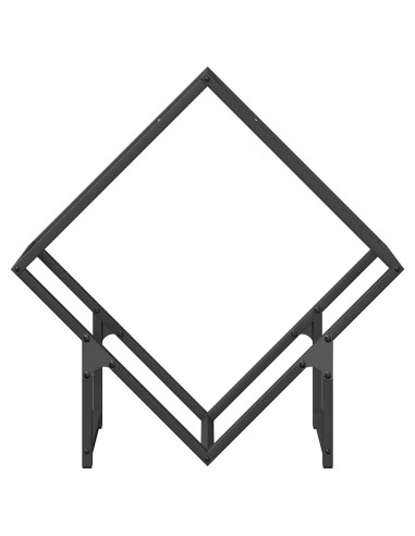 Rastrelliera per Legna da Ardere Nera 60x25x60 cm