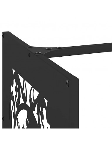 Rastrelliera per Legna da Ardere Nera 40x40x40 cm