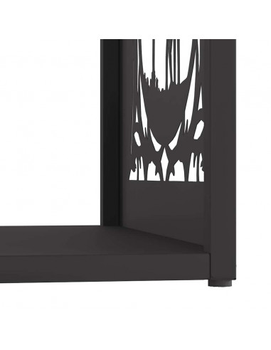 Rastrelliera per Legna da Ardere Nera 40x40x40 cm