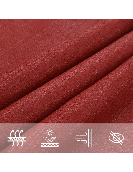 Vela Parasole 160 g/m² Rossa 5x6x6 m in HDPE