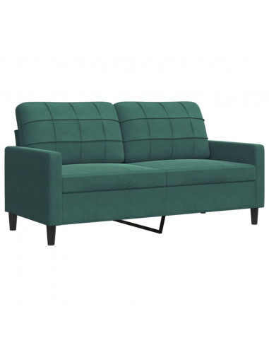 Set di Divani 3 pz con Cuscini Verde scuro in Velluto
